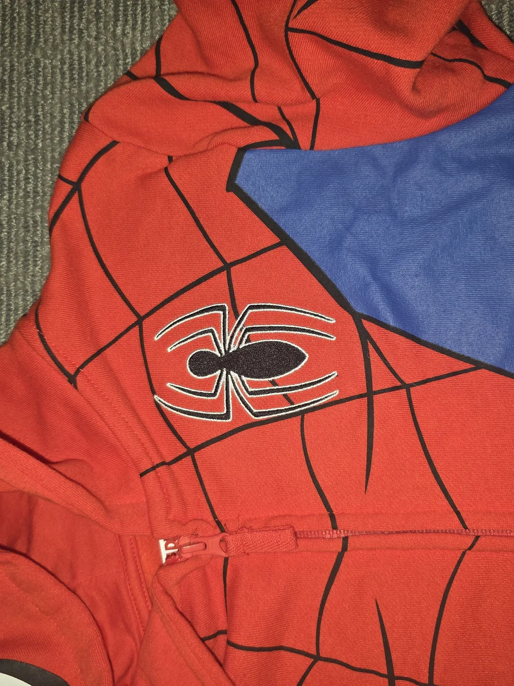 Marvel Kids Spider-Man Red & Blue Hoodie Costume Jacket - Picture 4 of 5